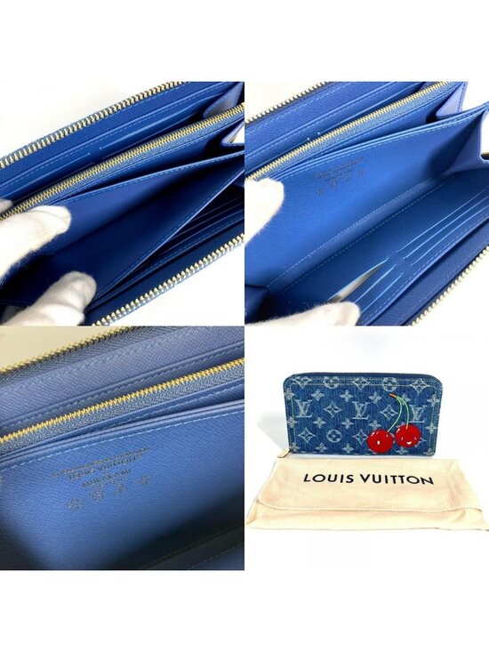 LOUIS VUITTON M23161 Takashi Murakami collaboration Monogram  Louis Vuitton Wallet LV TM Zippy Blue